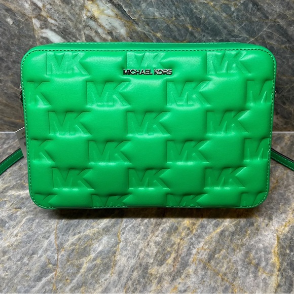 Michael Kors Green Monogram Crossbody NWT - Picture 1 of 1